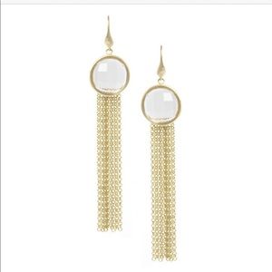 Rivka Friedman Rock Crystal Fringe Dangle Earrings
